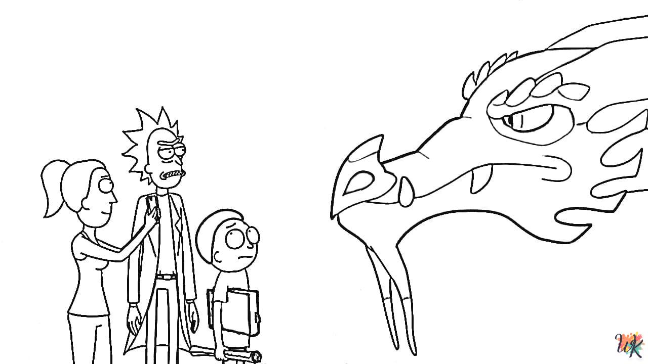 detailed Rick and Morty coloring pages for adults