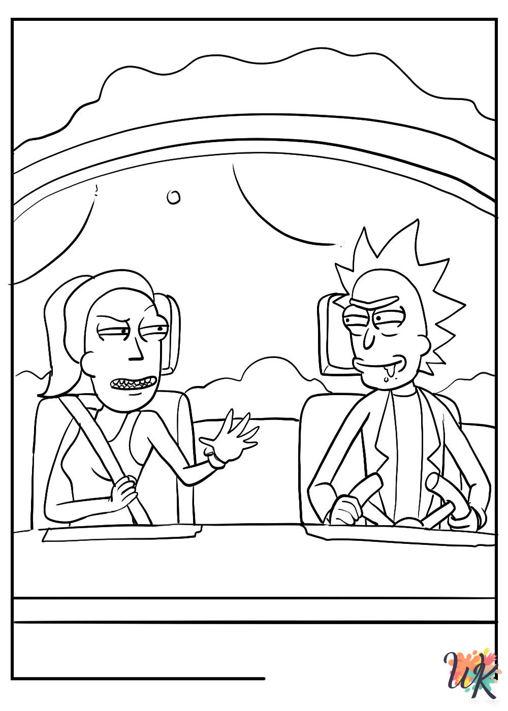free printable coloring pages Rick and Morty