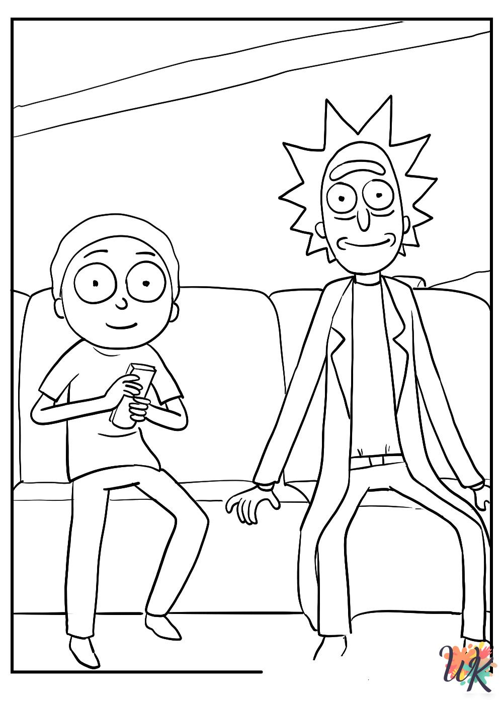 coloring pages for kids Rick and Morty
