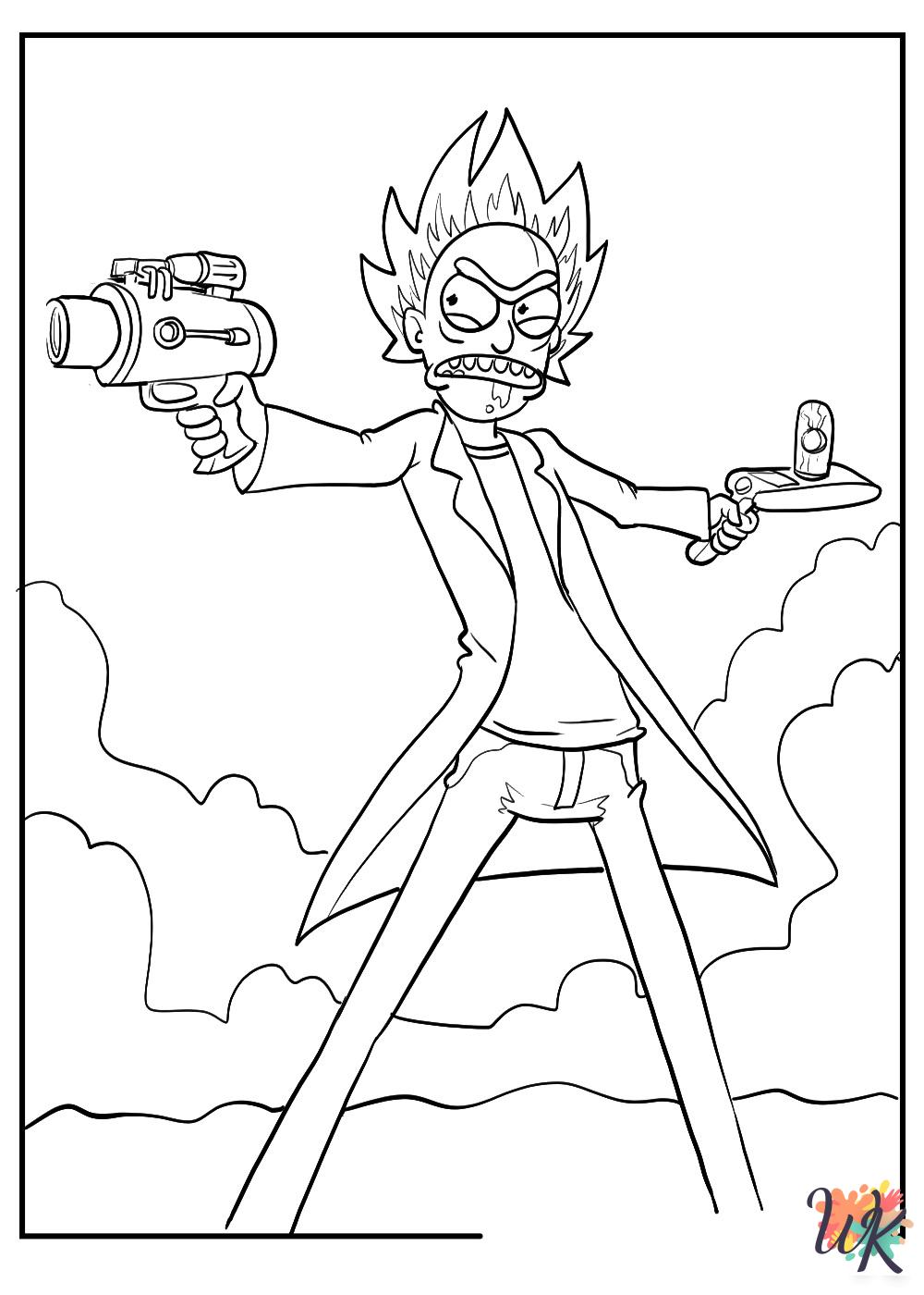 coloring pages for kids Rick and Morty 1