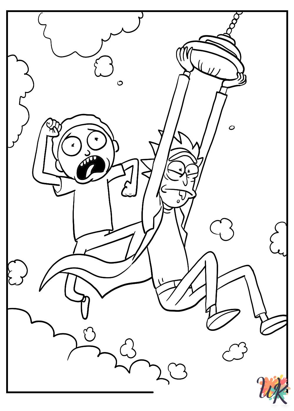 free printable Rick and Morty coloring pages for adults