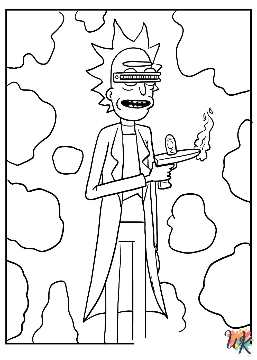 vintage Rick and Morty coloring pages