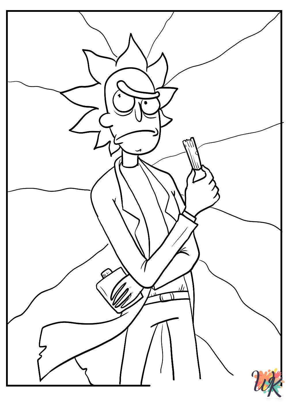 printable Rick and Morty coloring pages for adults