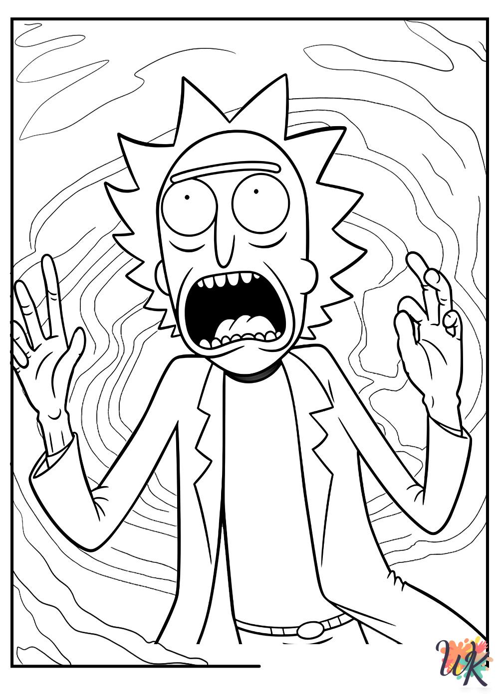 easy Rick and Morty coloring pages