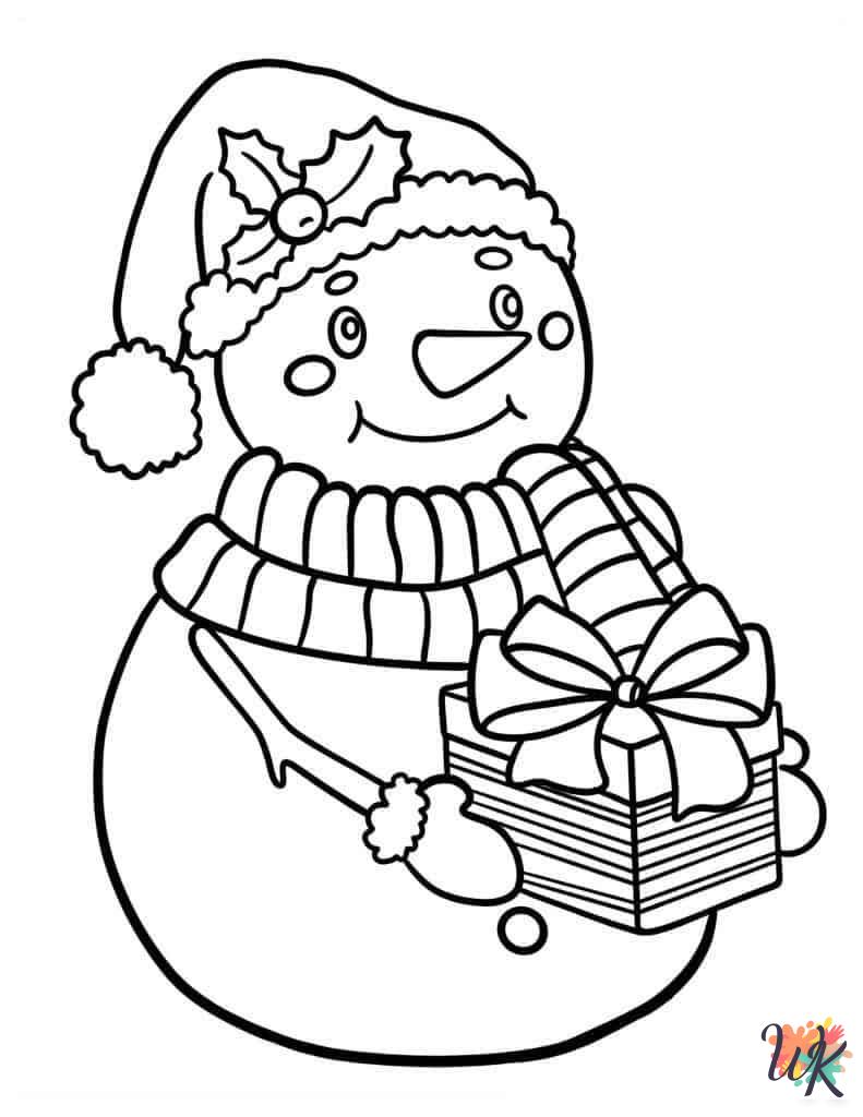 detailed Snowman coloring pages for adults