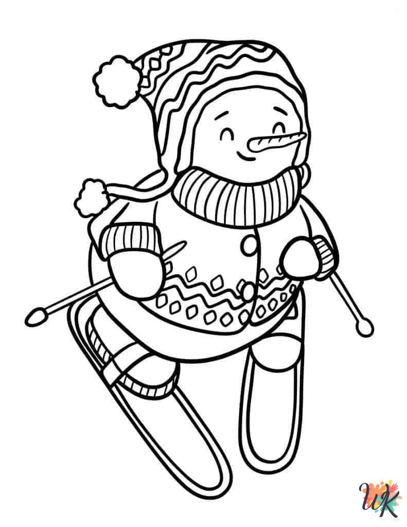 free Snowman tree coloring pages