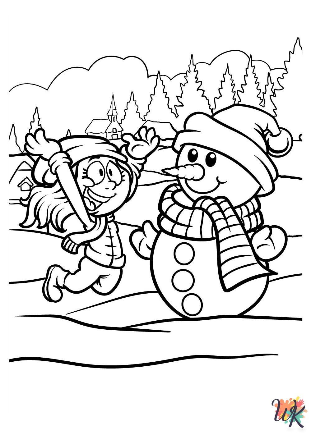 Snowman cards coloring pages