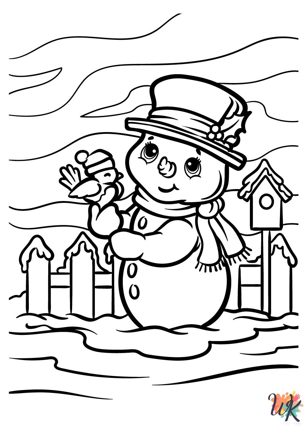 old-fashioned Snowman coloring pages