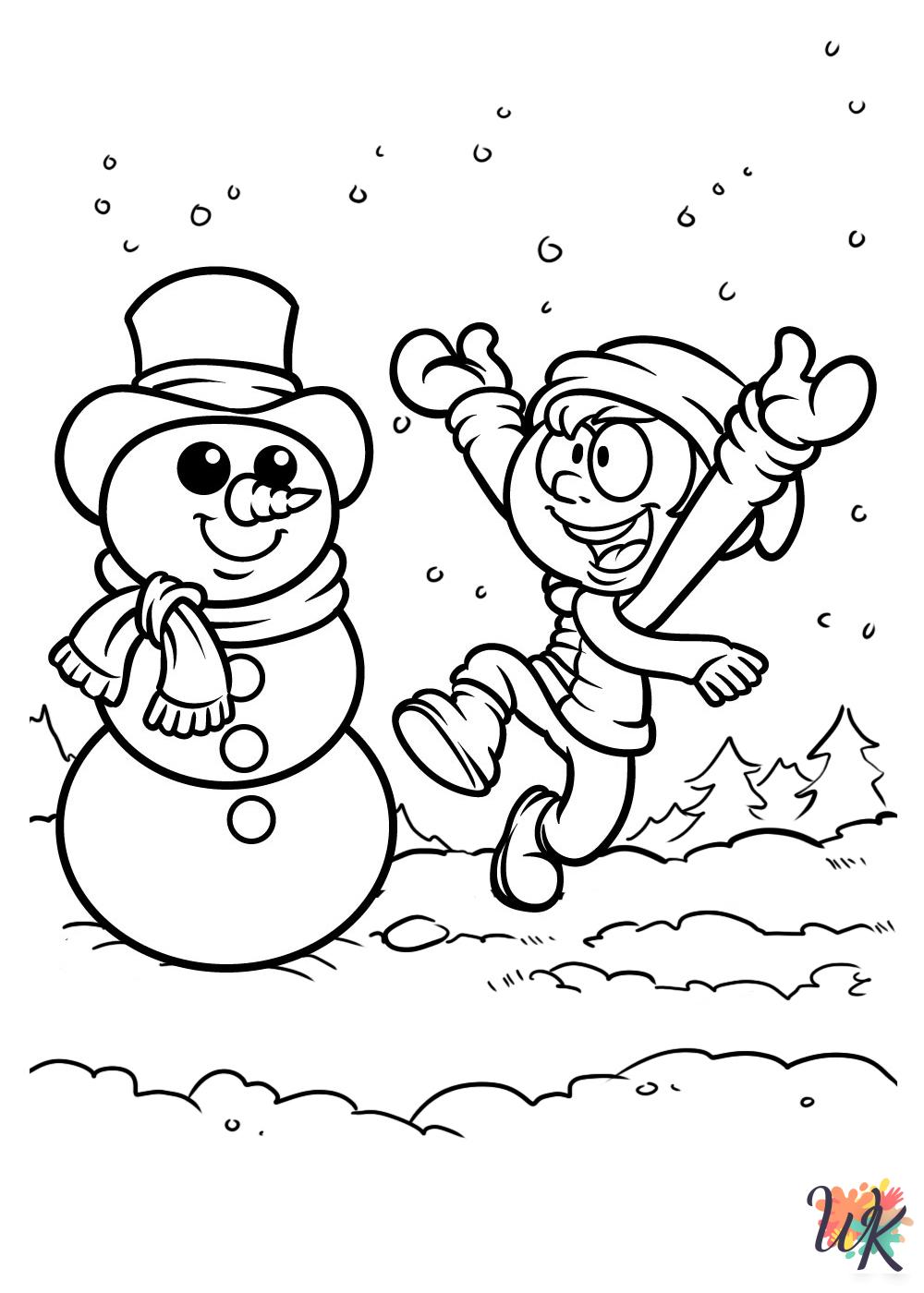 coloring pages for kids Snowman
