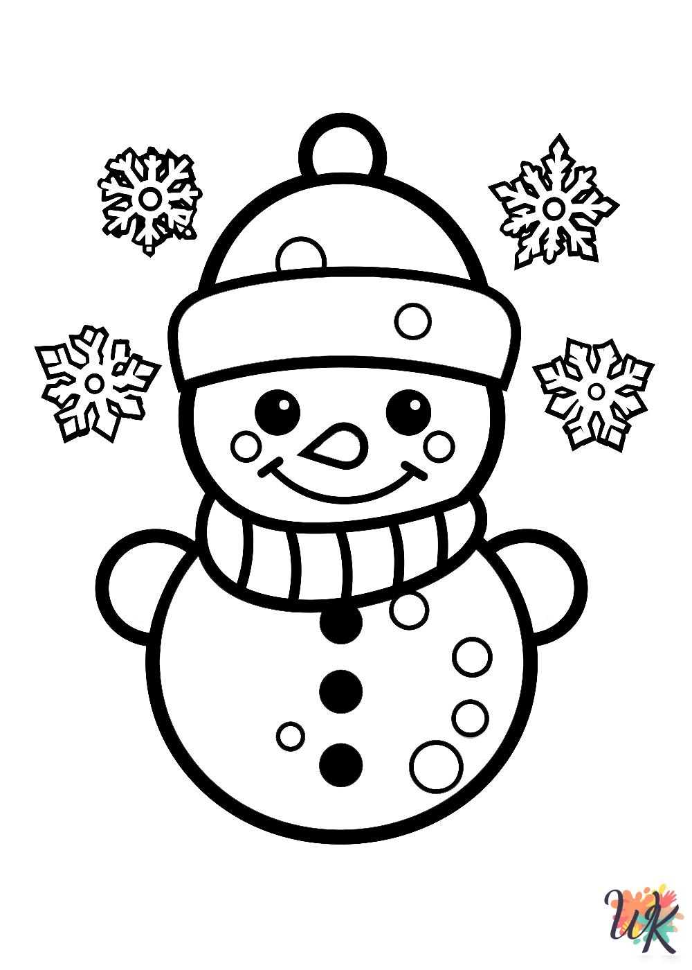 Snowman cards coloring pages
