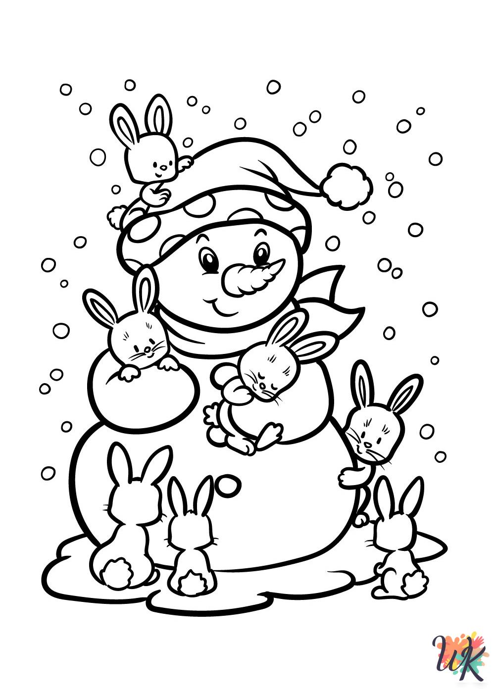 Snowman coloring pages free
