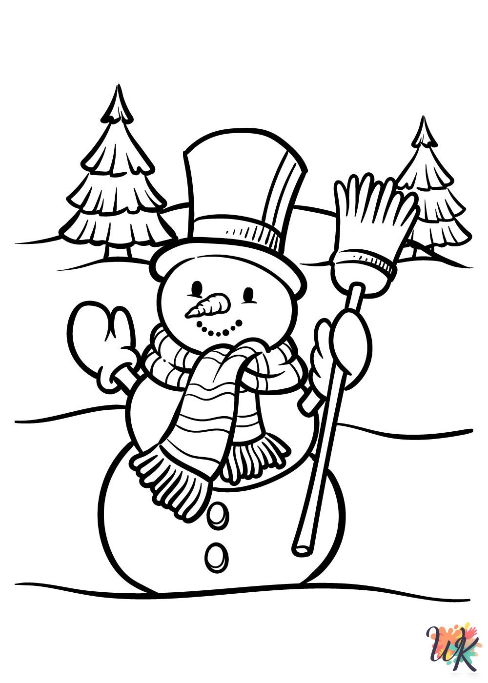 Snowman coloring pages for adults pdf