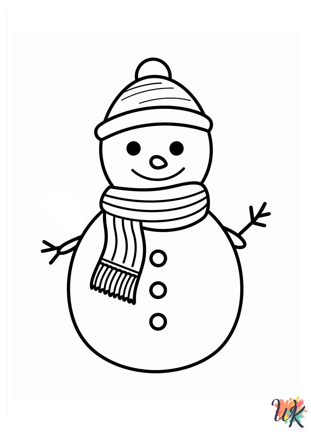 Snowman coloring pages printable 1