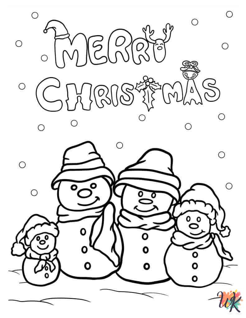 easy cute Snowman coloring pages