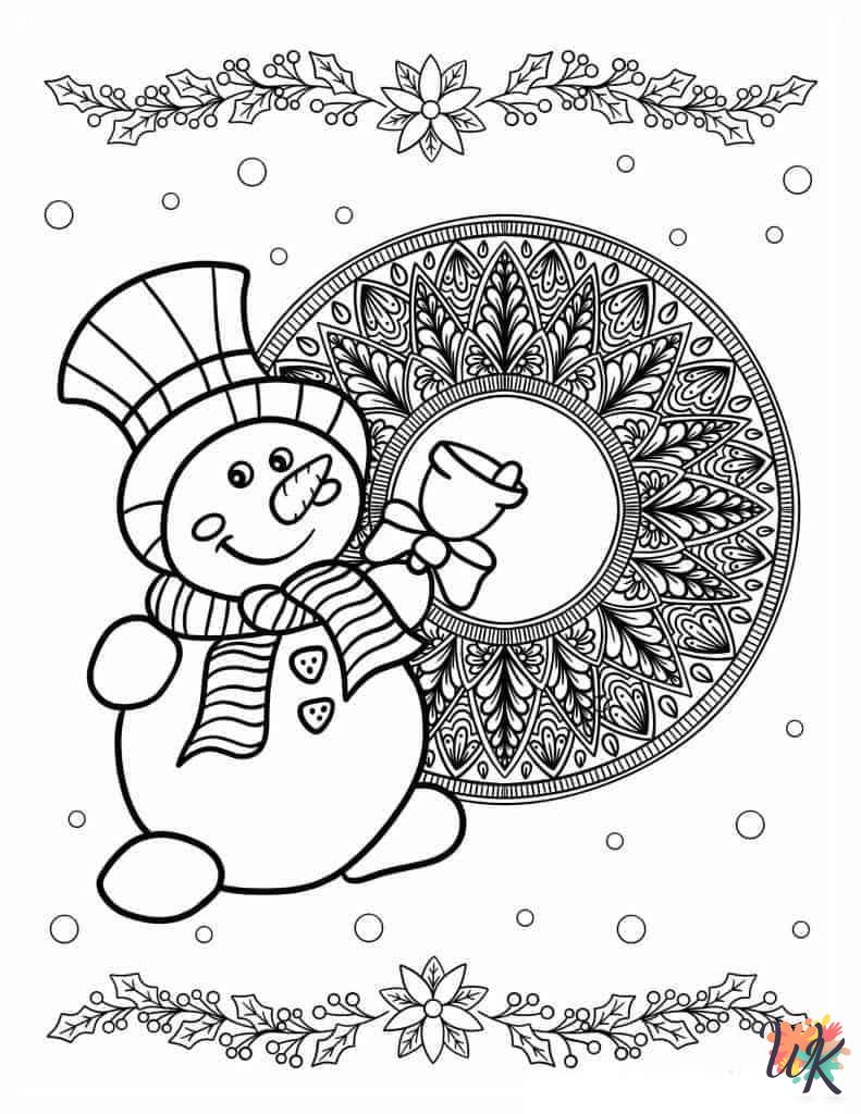 Snowman coloring pages easy 1