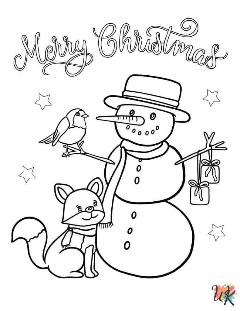 Snowman coloring pages easy