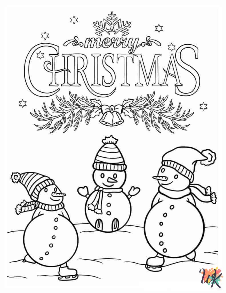 free full size printable Snowman coloring pages for adults pdf