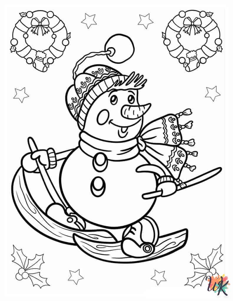 Snowman coloring pages for adults
