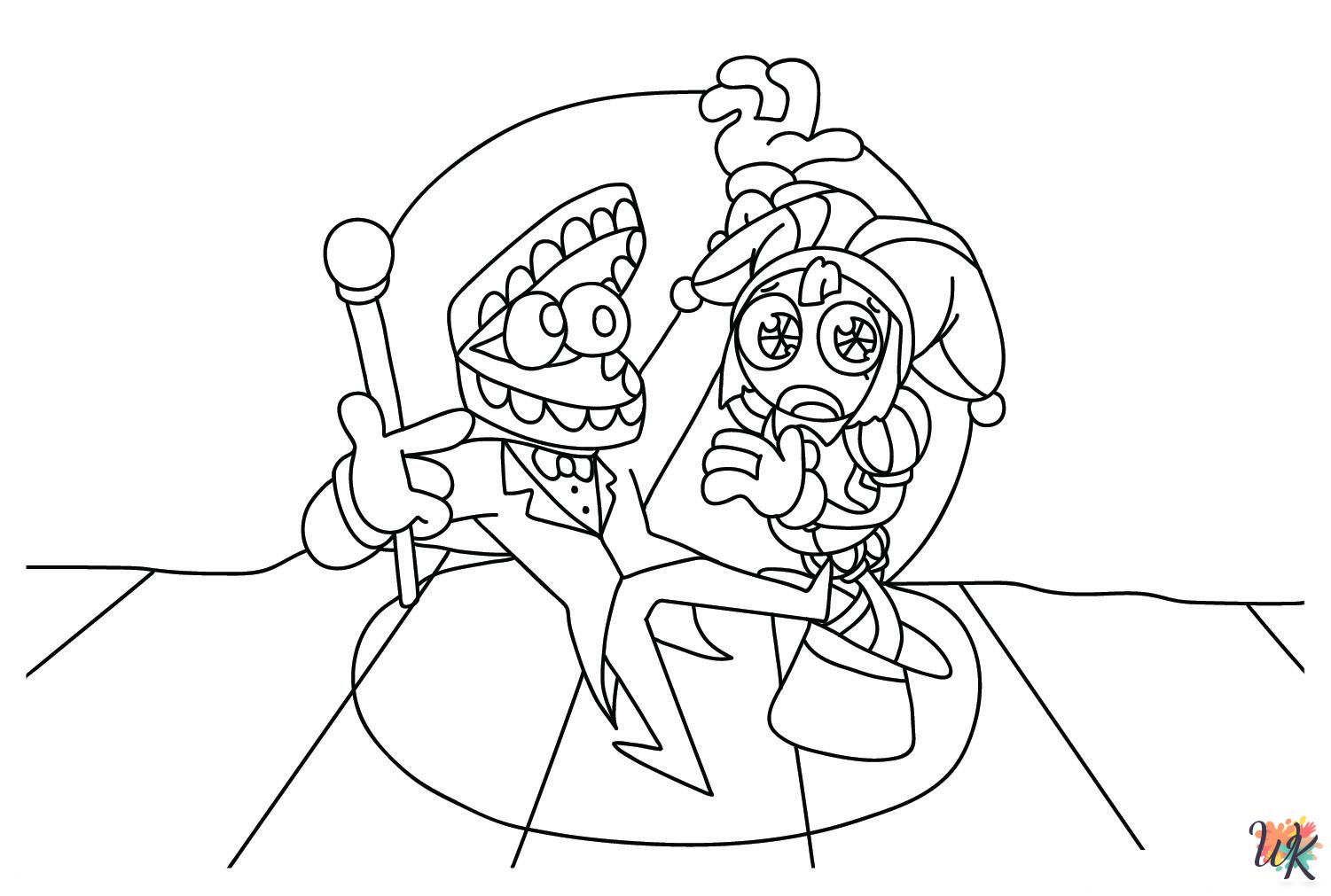 free printable coloring pages The Amazing Digital Circus