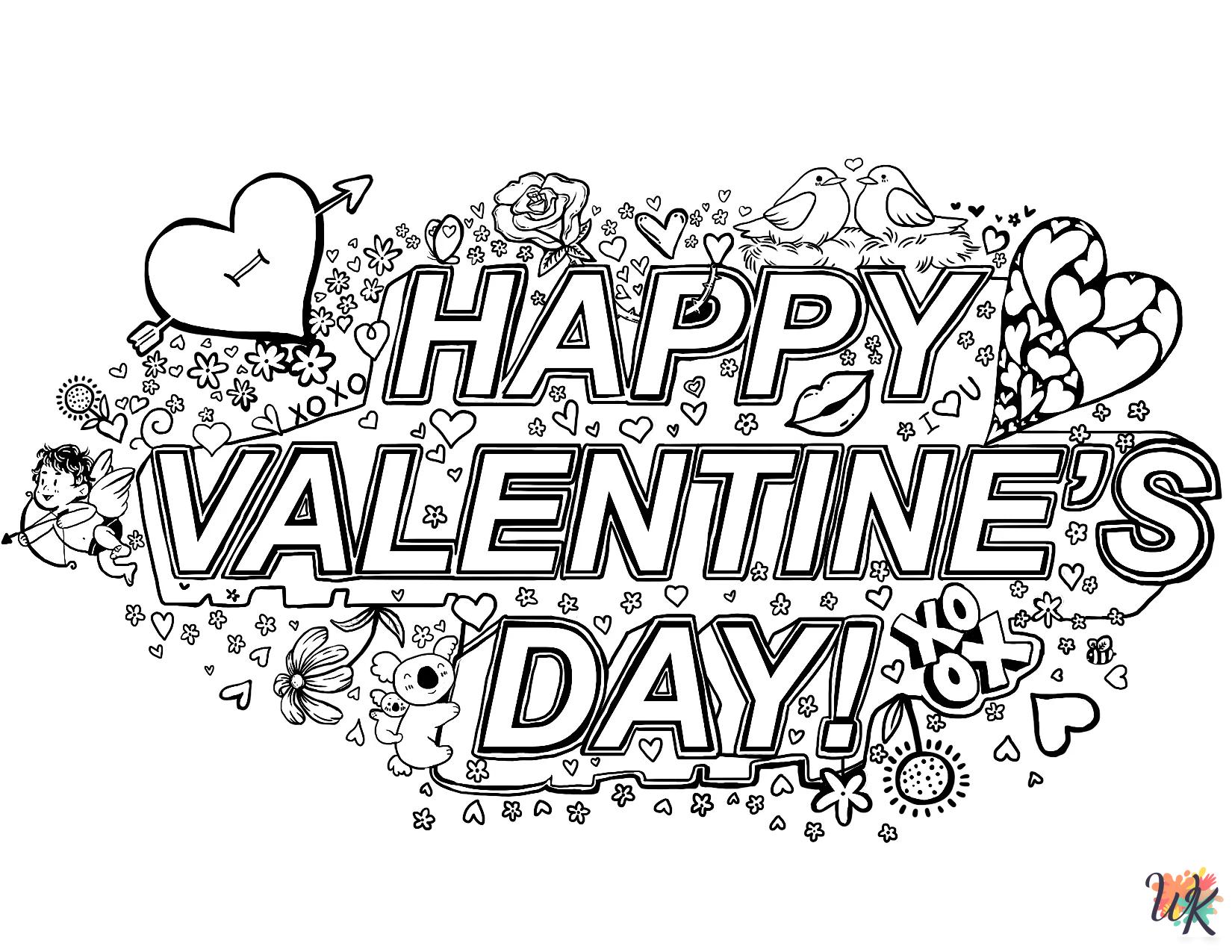 Valentine's Day themed coloring pages
