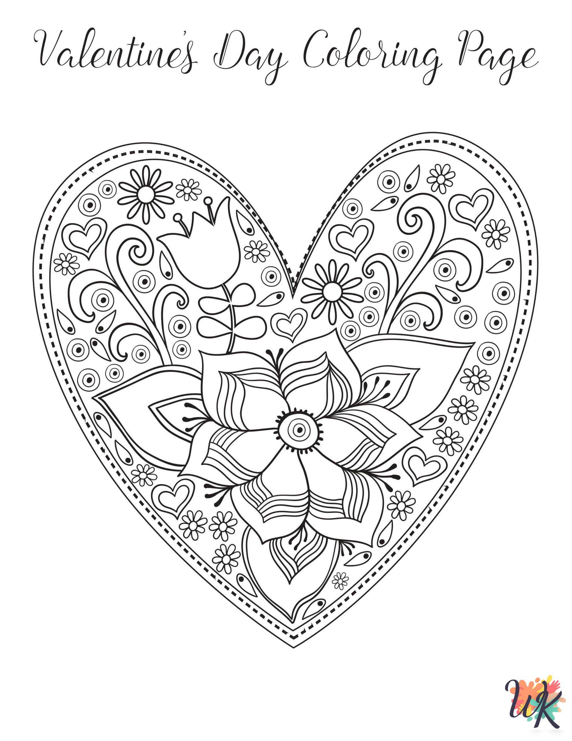 grinch cute Valentine's Day coloring pages