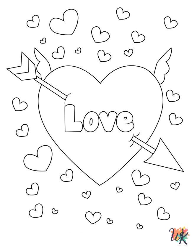 Valentine's Day decorations coloring pages 1