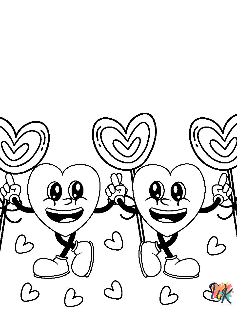 free full size printable Valentine's Day coloring pages for adults pdf