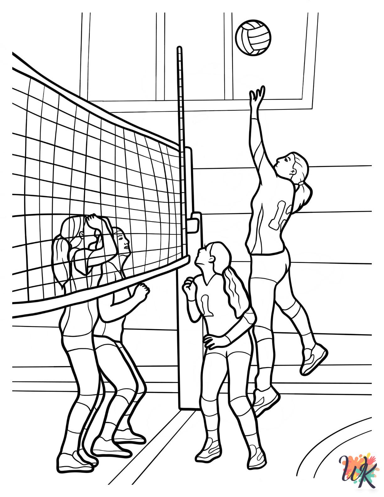 free full size printable Volleyball coloring pages for adults pdf