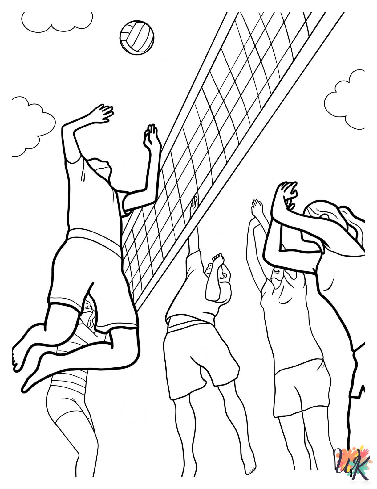 free printable Volleyball coloring pages for adults