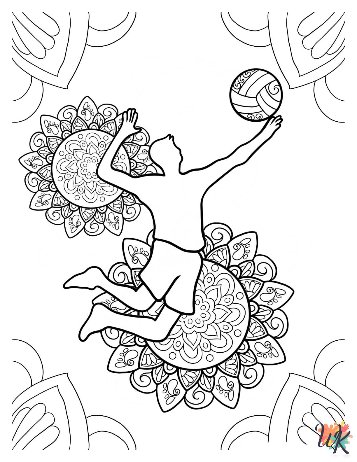 Volleyball coloring pages for preschoolers