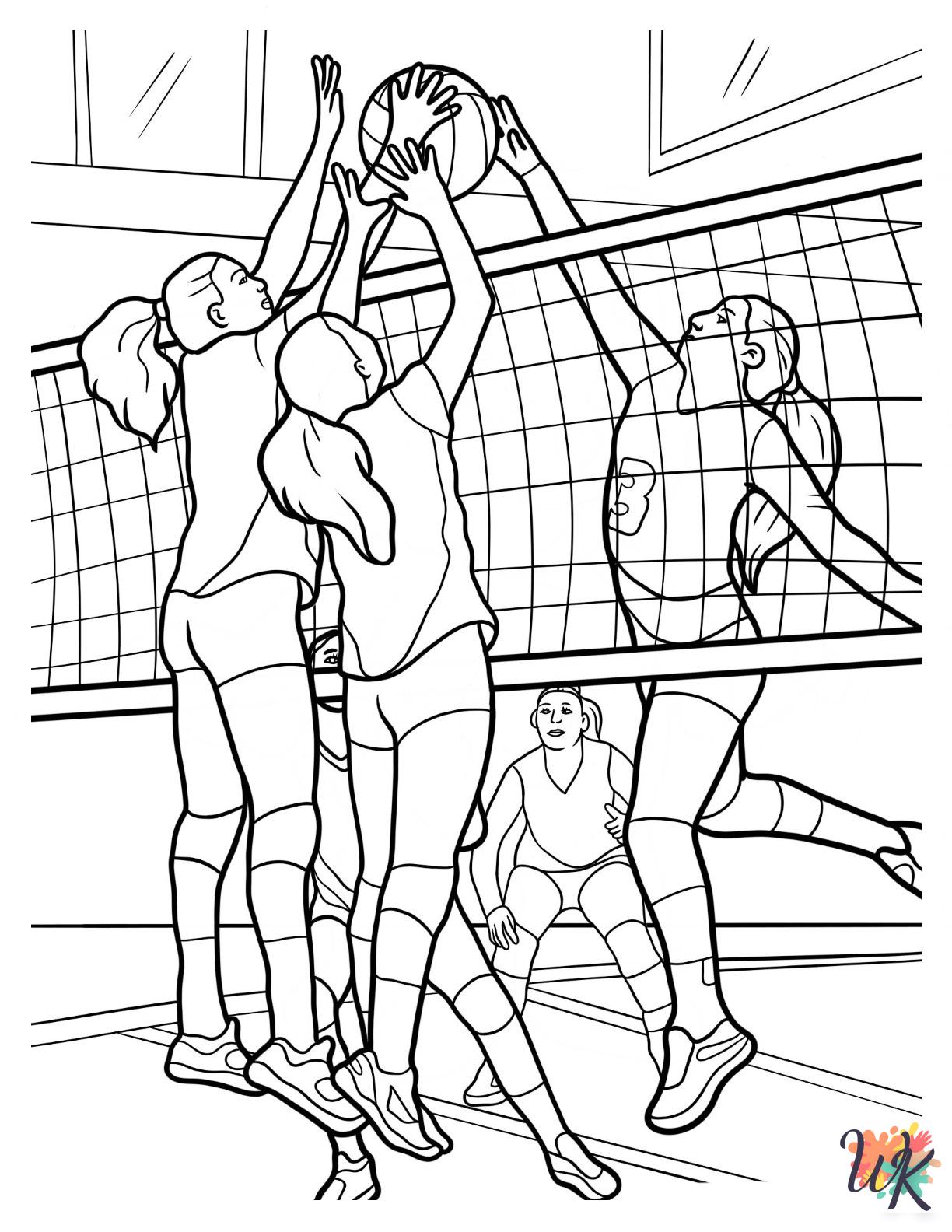 free Volleyball coloring pages printable