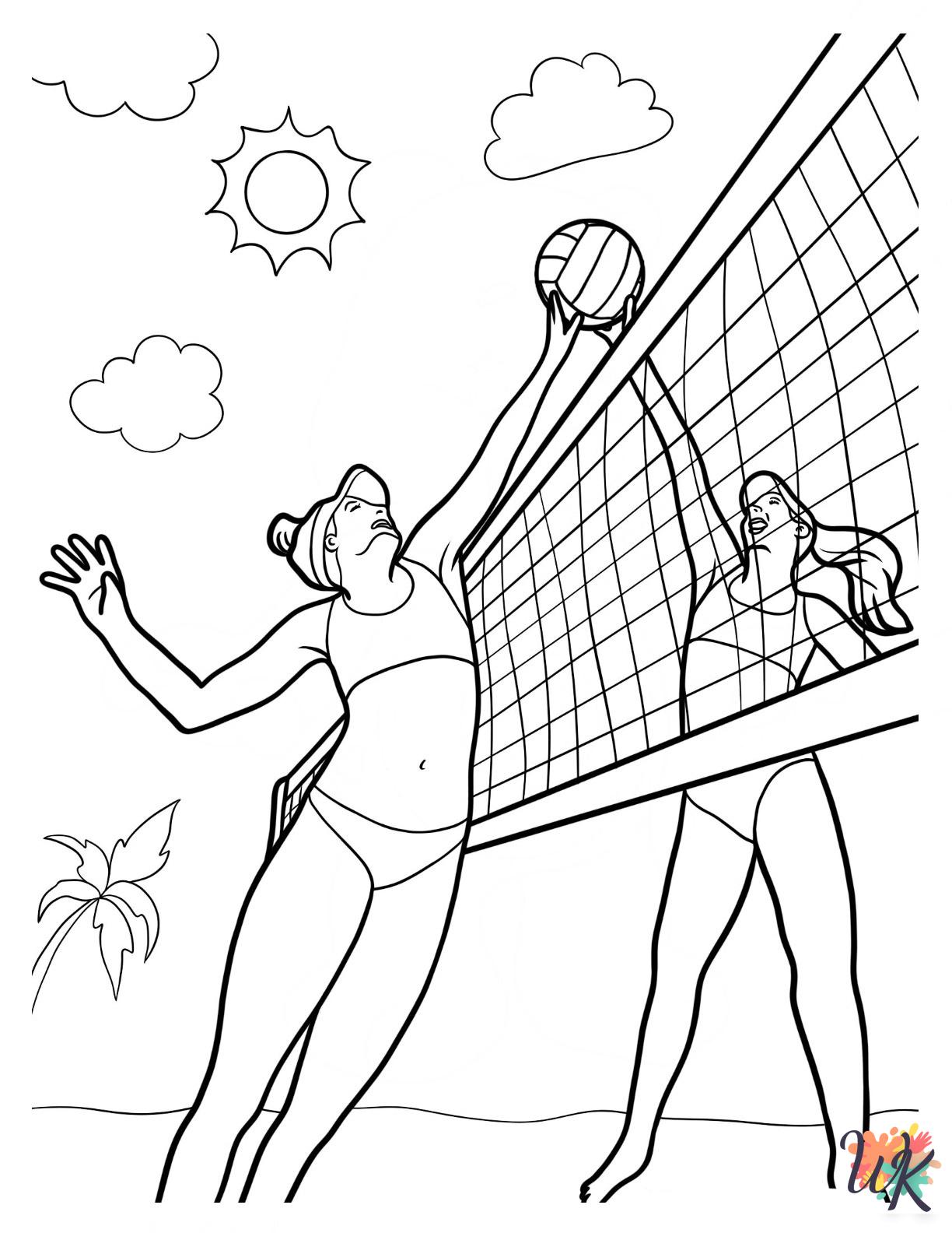 Volleyball coloring book pages