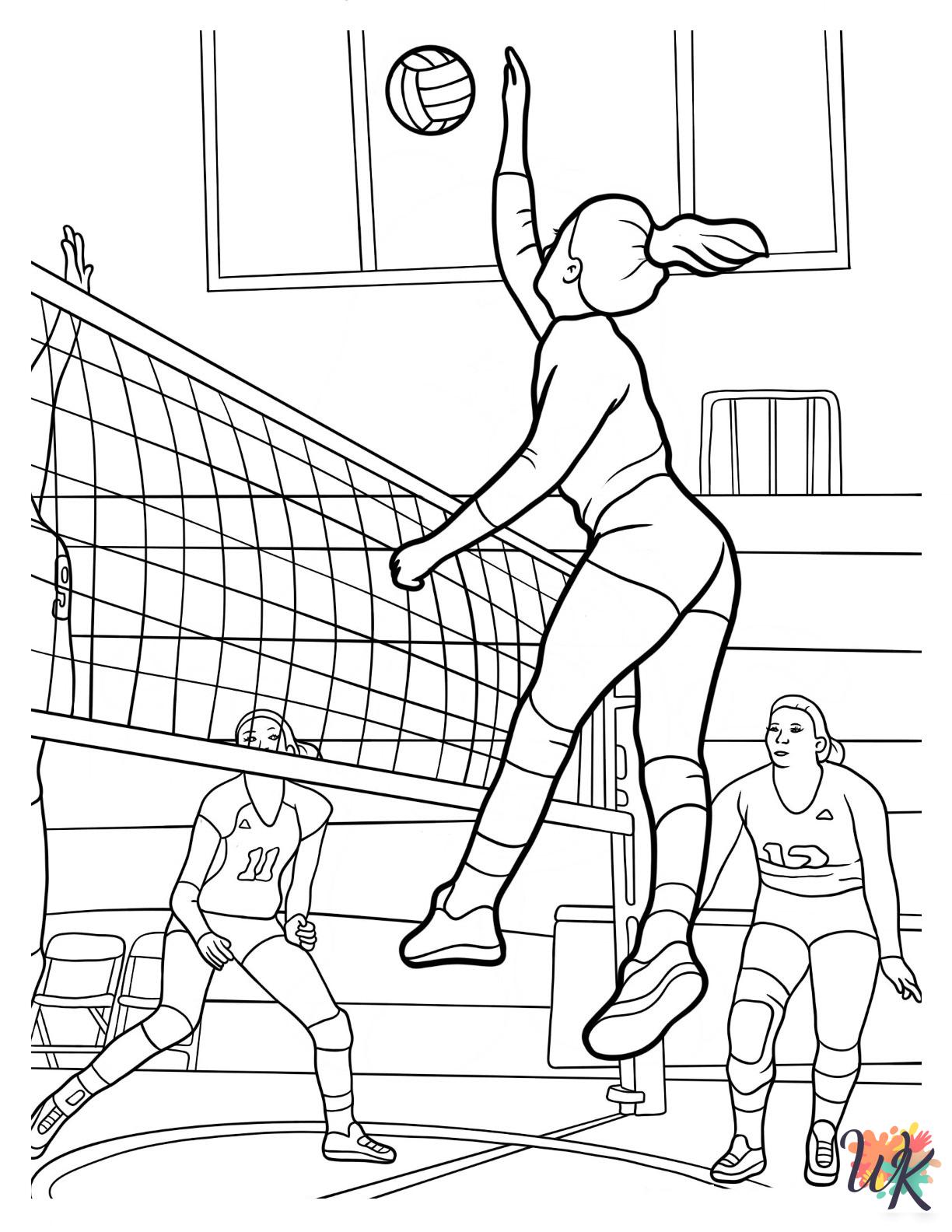 Volleyball coloring pages for adults pdf
