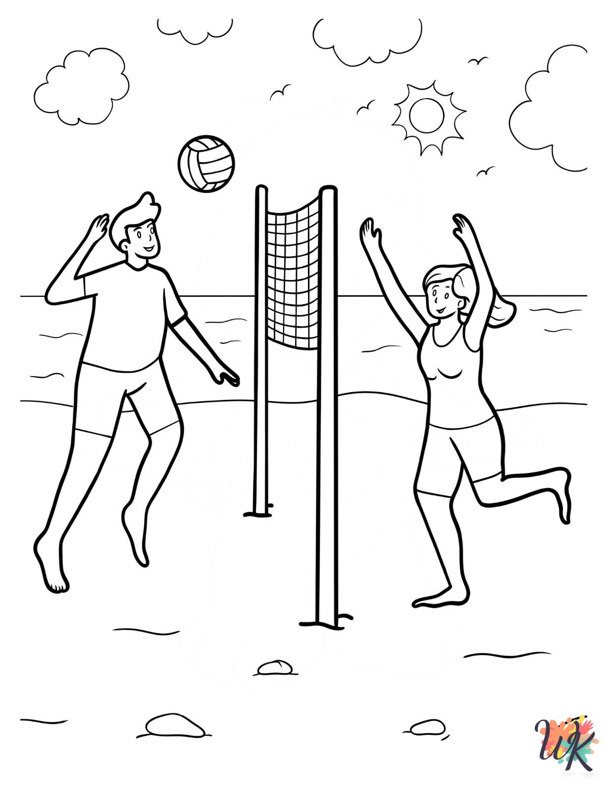 free Volleyball coloring pages