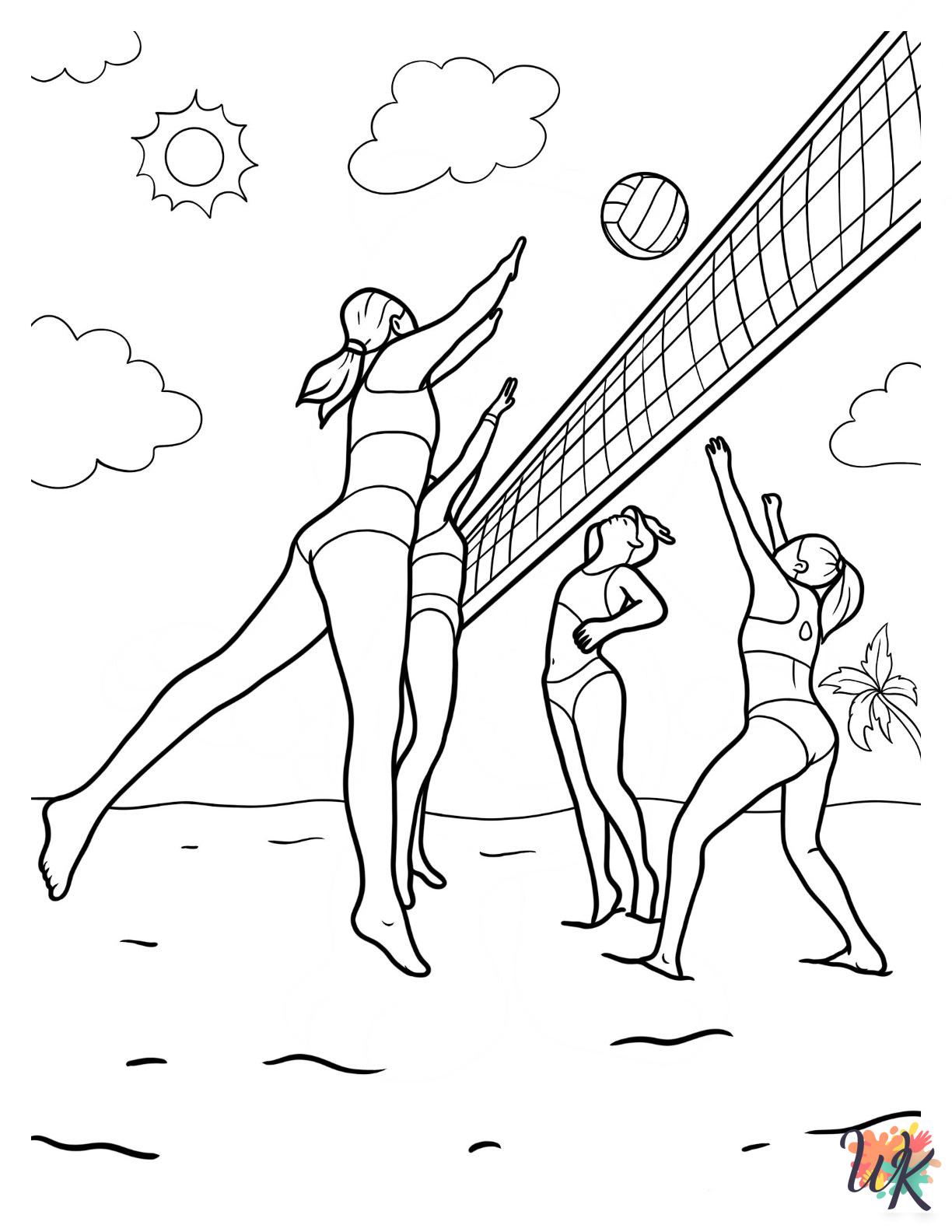 Volleyball cards coloring pages