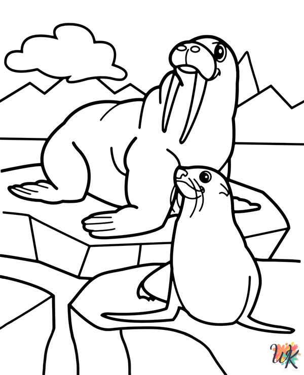 free adult Arctic Animals coloring pages