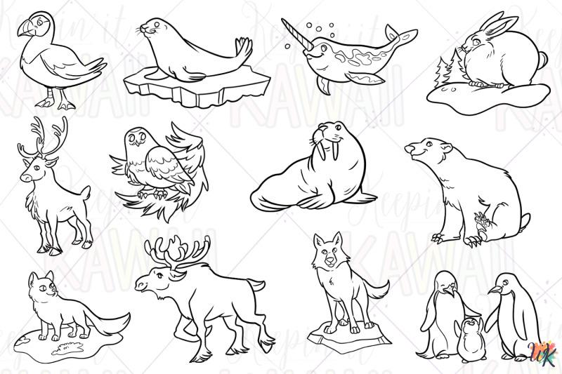 detailed Arctic Animals coloring pages for adults