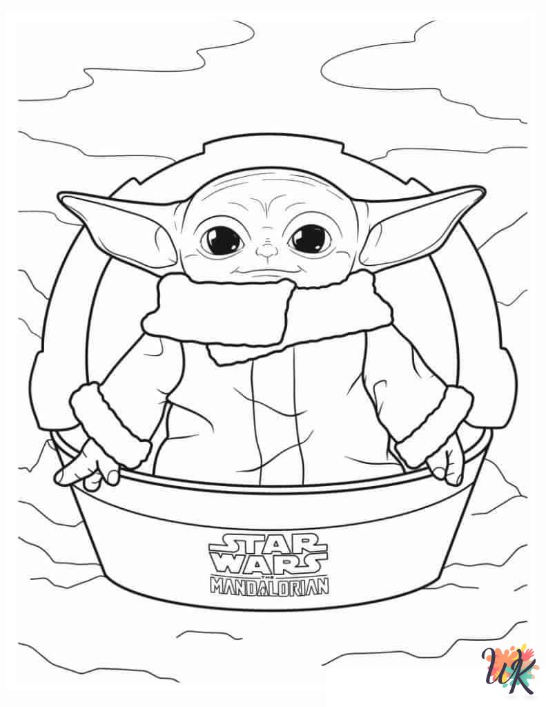 hard Baby Yoda coloring pages