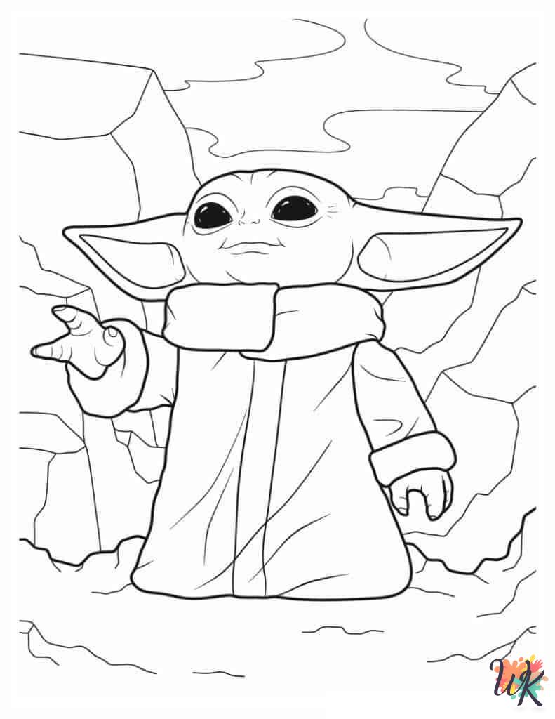 free adult Baby Yoda coloring pages