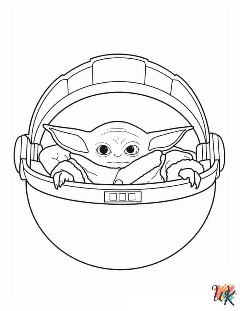 easy Baby Yoda coloring pages