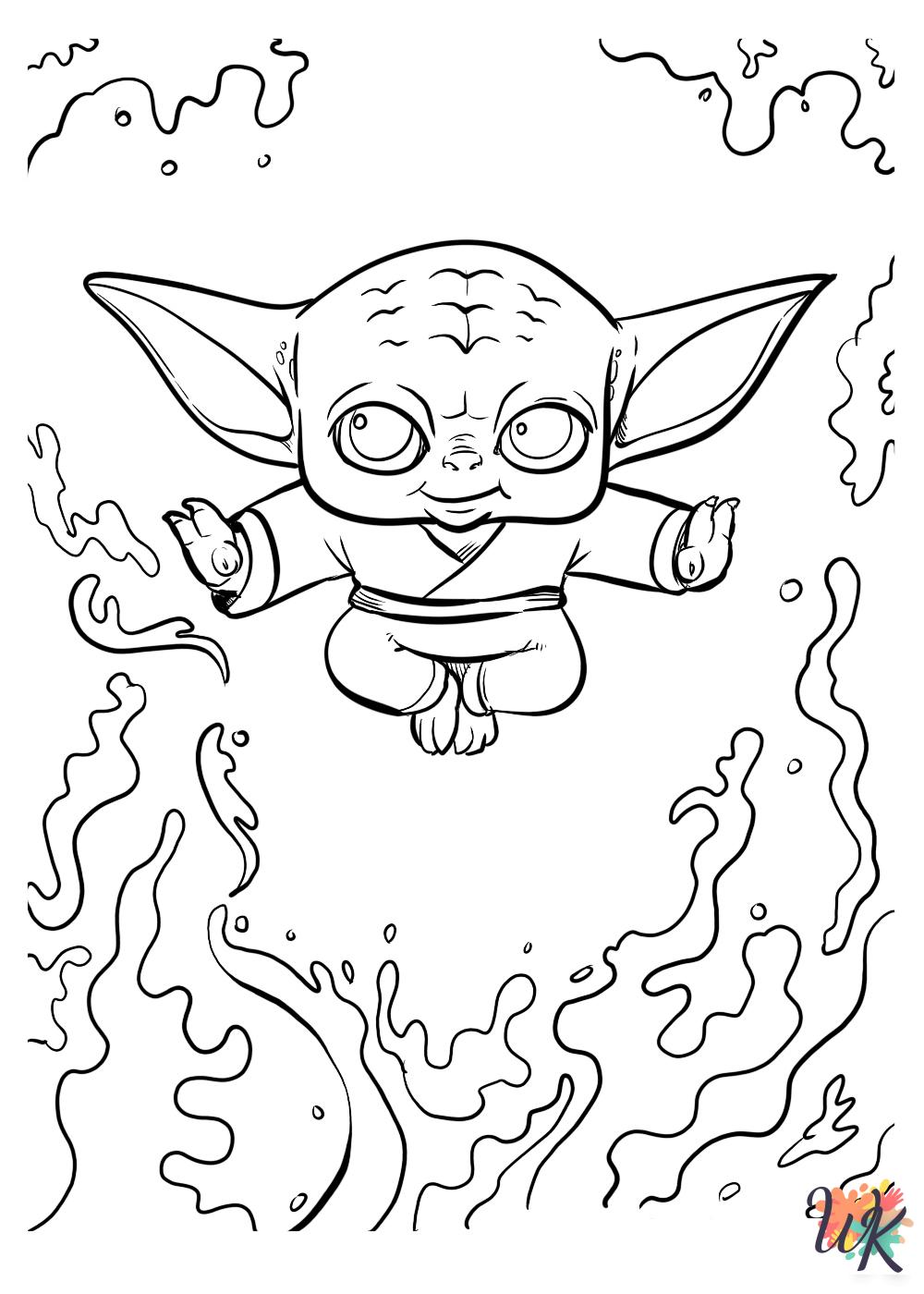 Baby Yoda coloring pages free printable