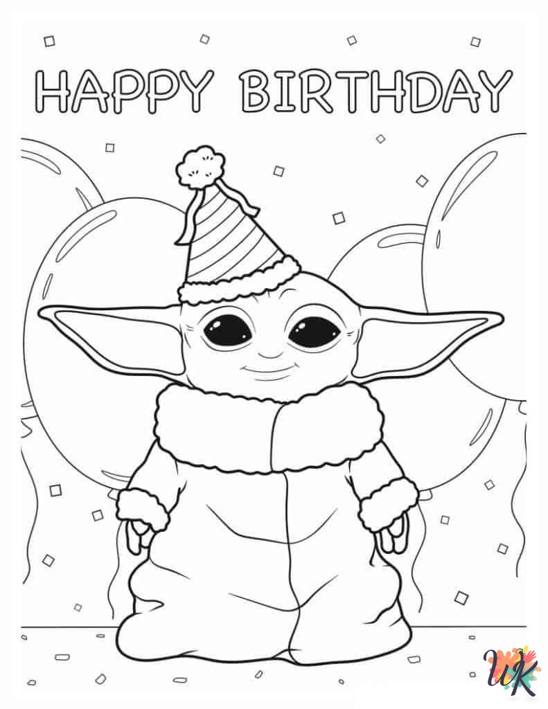 grinch cute Baby Yoda coloring pages 1