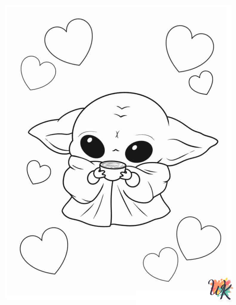 fun Baby Yoda coloring pages