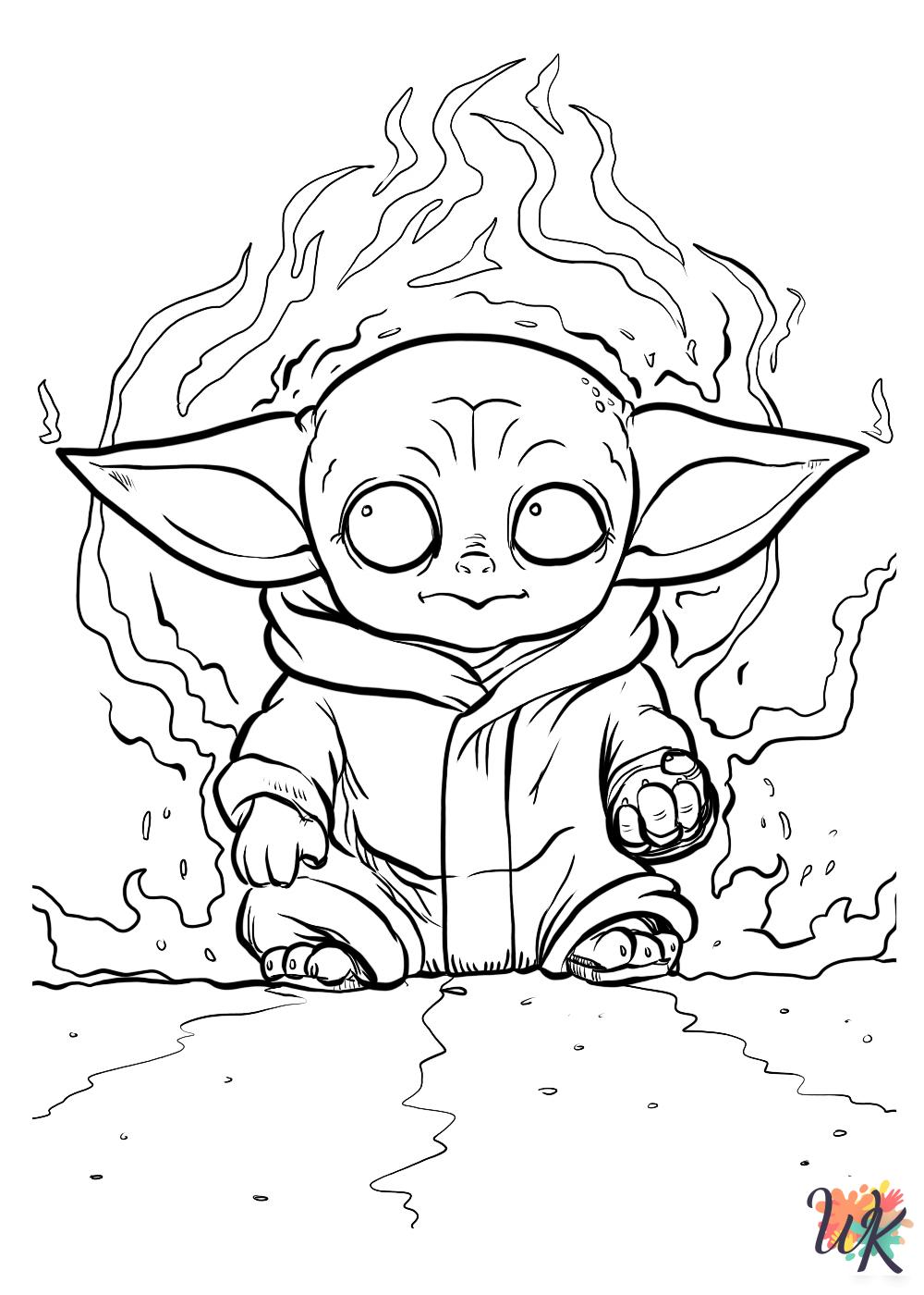 adult Baby Yoda coloring pages