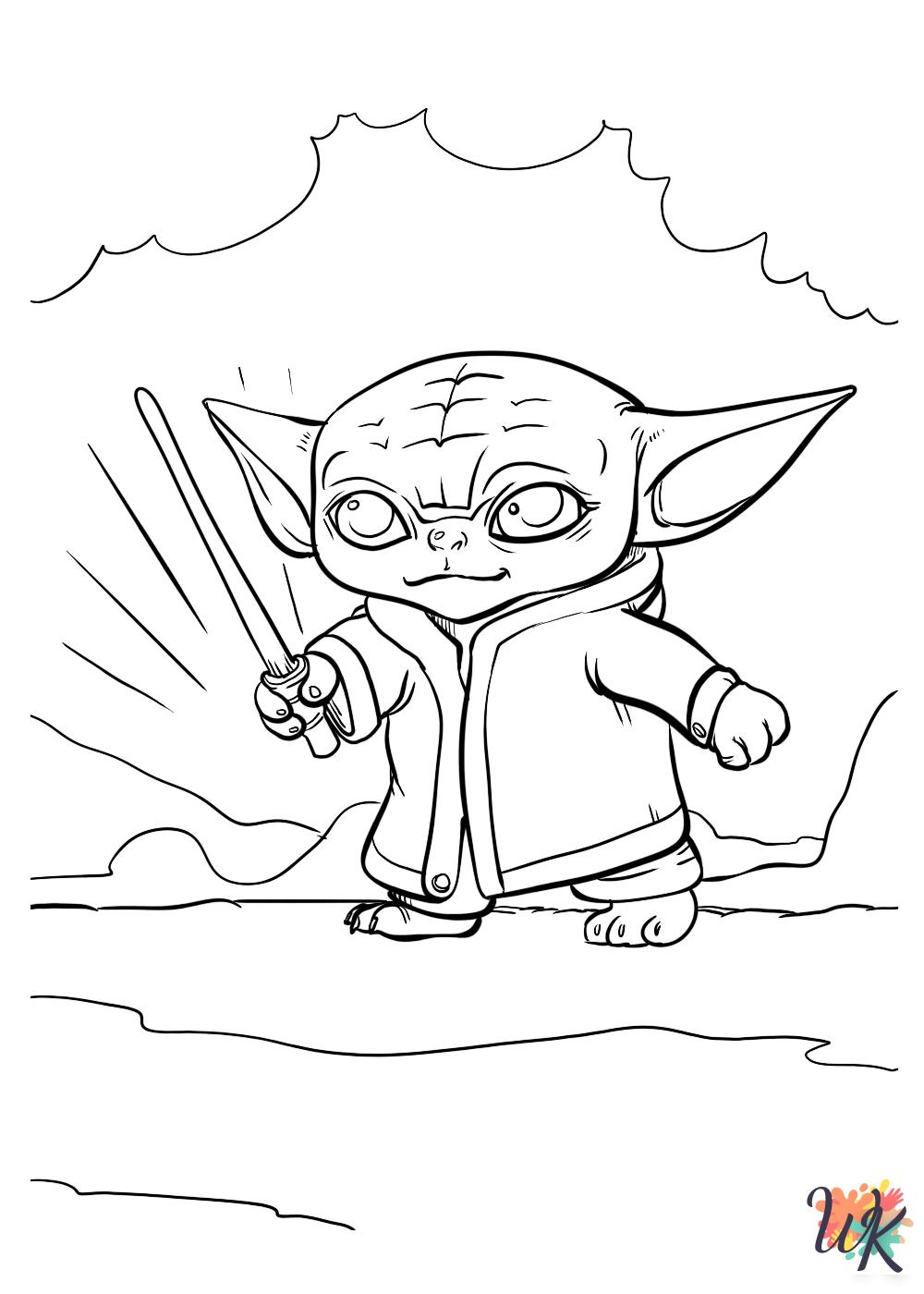 free printable Baby Yoda coloring pages