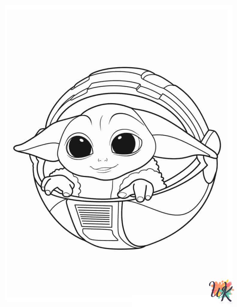kids Baby Yoda coloring pages