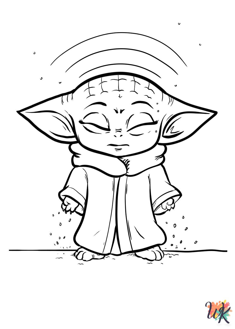 cute coloring pages Baby Yoda