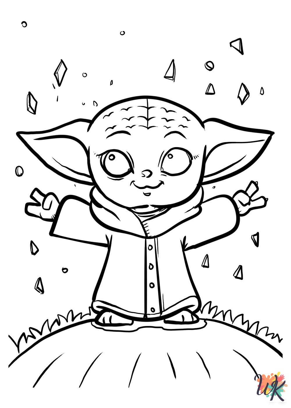 free coloring pages Baby Yoda