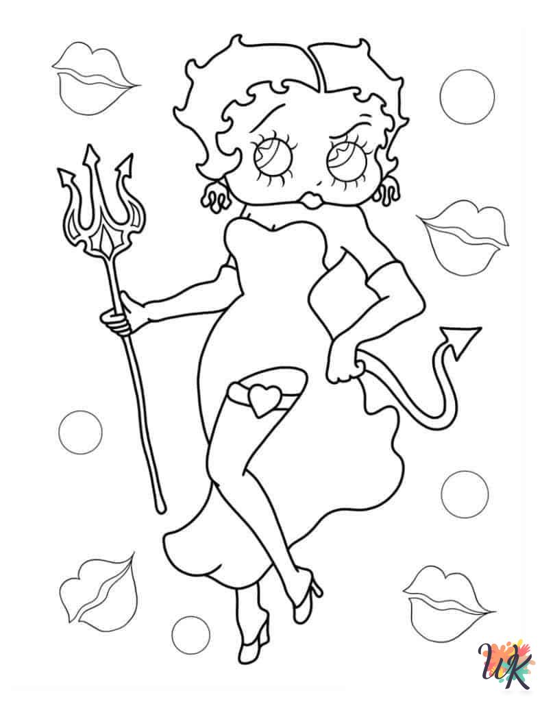 kawaii cute Betty Boop coloring pages