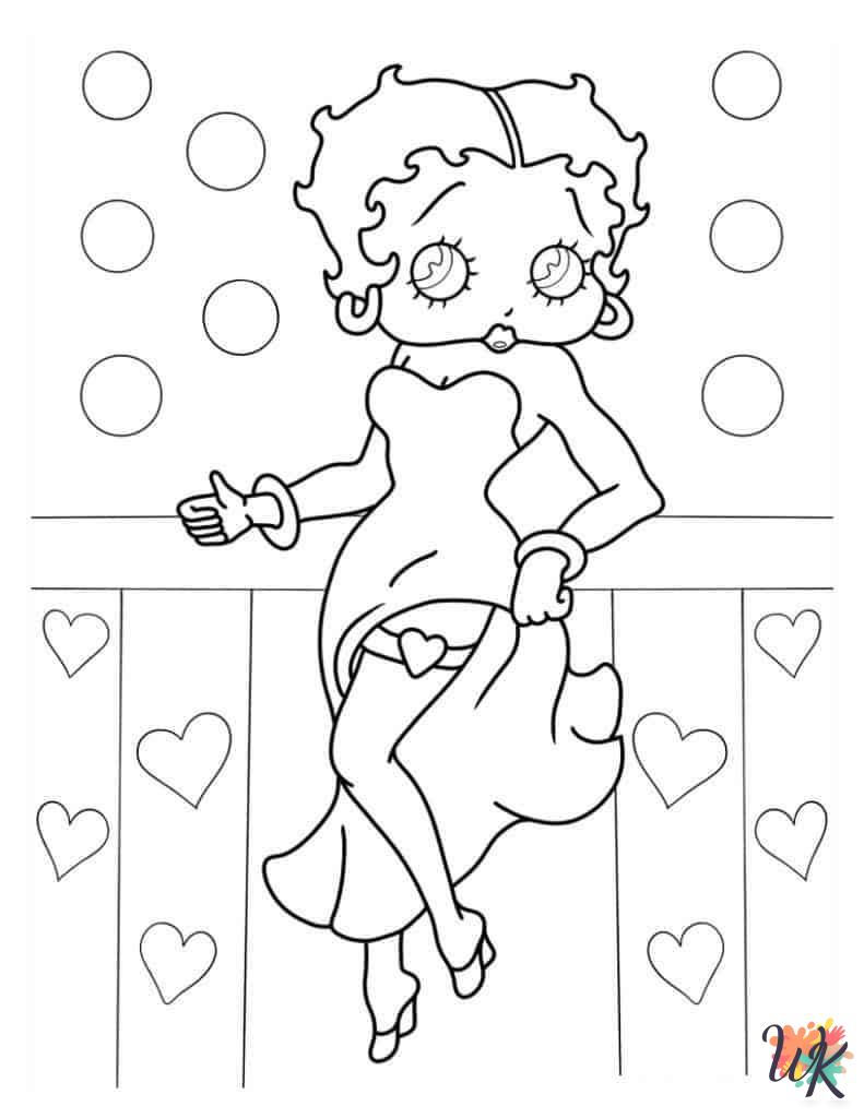 easy cute Betty Boop coloring pages